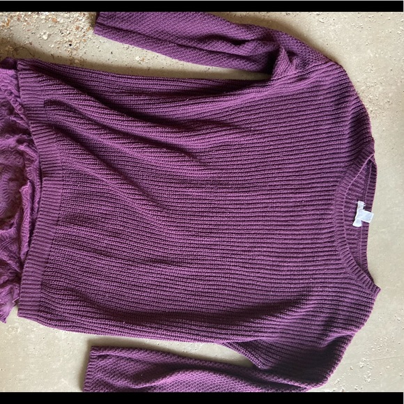 Purple lace detail sweater - Picture 1 of 5